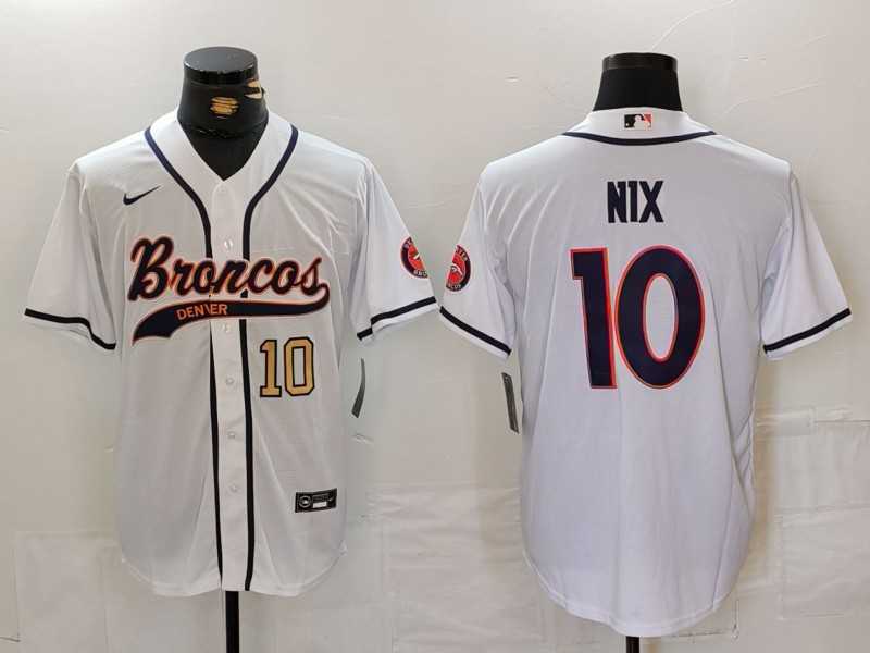 Men's Denver Broncos #10 Bo Nix Number White Cool Base Stitched Baseball Jersey,We sell and wholesale Men's Denver Broncos #10 Bo Nix Number White Cool Base Stitched Baseball Jersey on line form chian!
